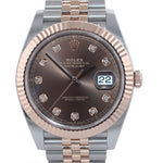 NEW 2019 Rolex DateJust 41 126331 Chocolate Diamond Gold Two-Tone Jubilee Watch
