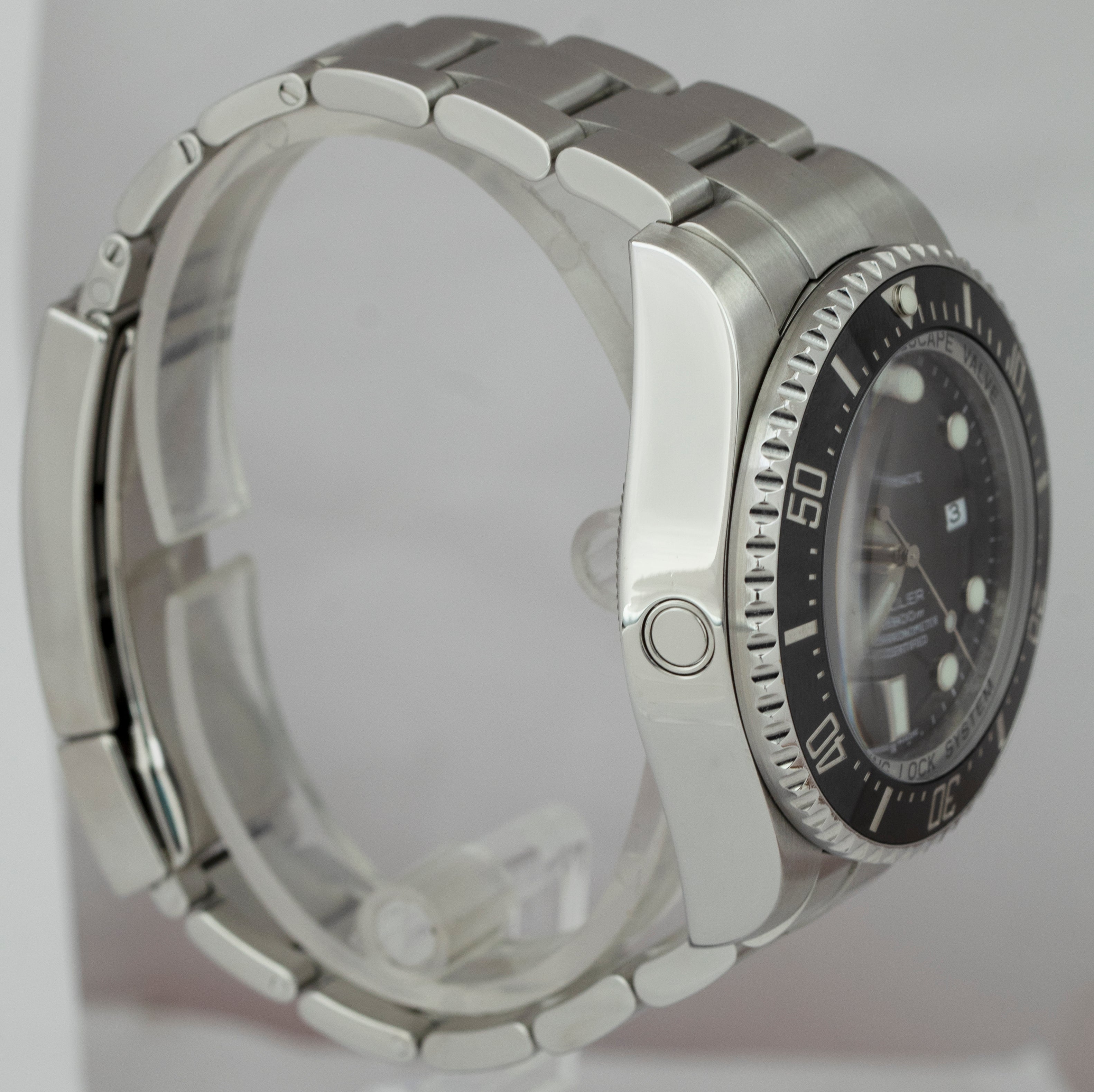 MINT Rolex Sea-Dweller Deepsea Stainless Steel 44mm Black Date Dive Watch 116660