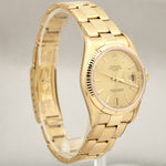 Rolex Oyster Perpetual Date 34mm Champagne Yellow Gold Oyster Watch 15238 BOX