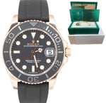 NEW STICKERED 2022 Rolex Yacht-Master 18K Rose Gold Oysterflex 37mm 268655