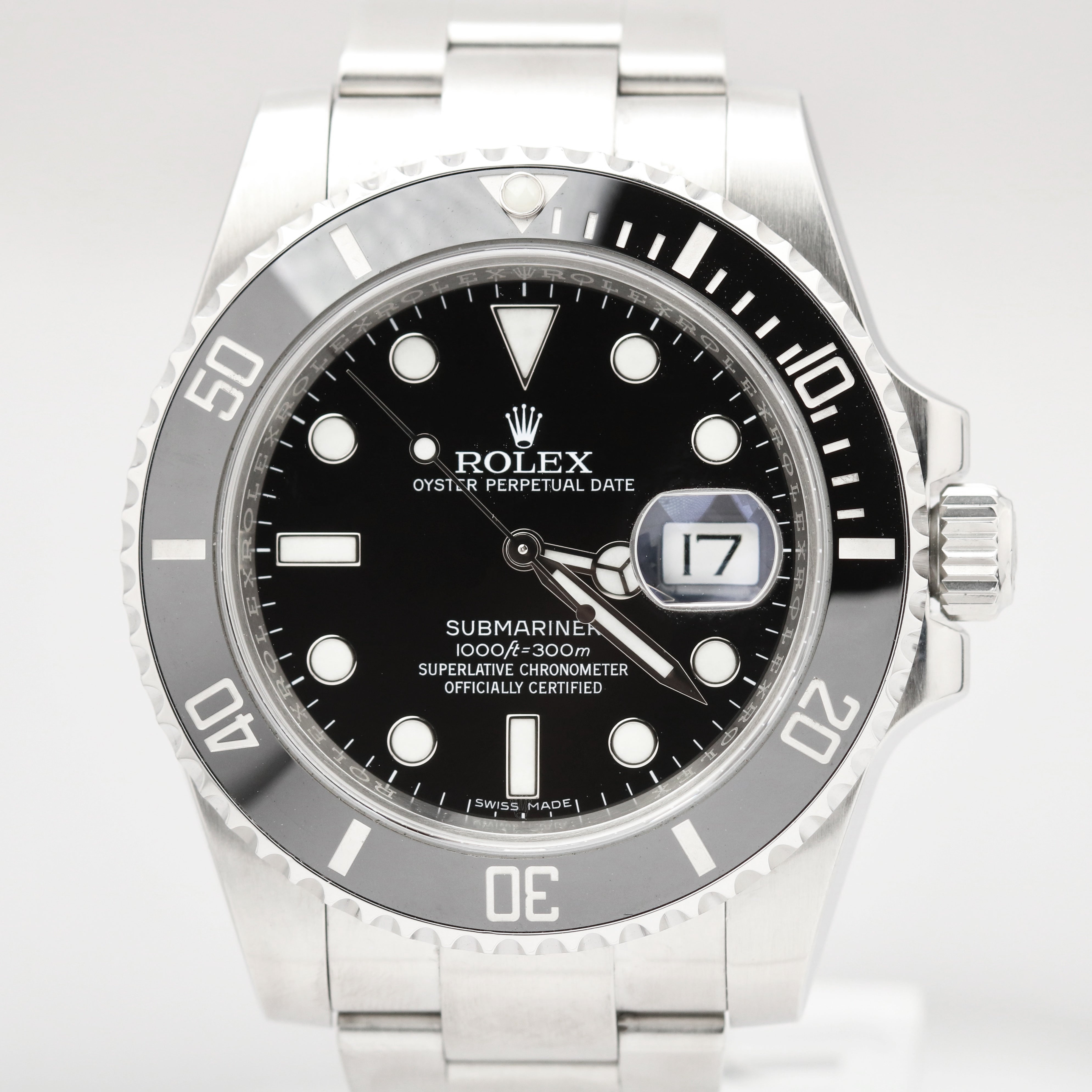 Rolex Submariner Date Black Ceramic Stainless Steel 116610 LN 40mm Watch B+P