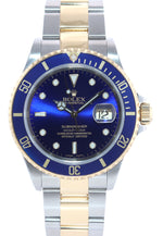 2002 Rolex Submariner 16613 Two Tone Steel Yellow Gold Blue Sunburst 40mm Watch