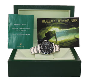 2004 Rolex Submariner 16610 Steel Black Dial 40mm No Holes Case Watch Box
