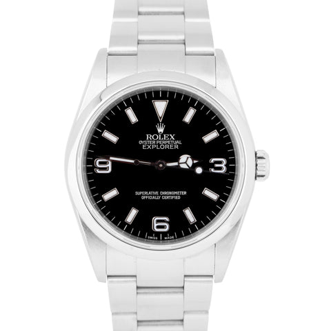 Rolex Explorer I Black 36mm 3-6-9 Stainless Steel Oyster Automatic Watch 114270
