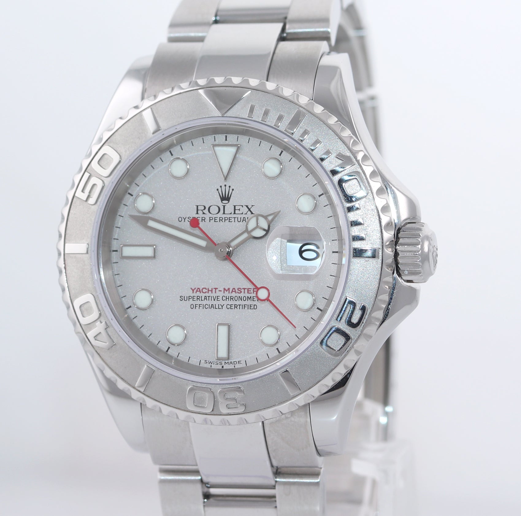 Pre-Owned Rolex Yacht-Master Steel With Platinum Bezel Ref. 16622PLSO