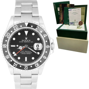 2006 Rolex GMT-Master II 40mm Z Black 16710 Stainless Steel SEL Black Watch BP