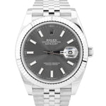 UNDATED NEW STICKERED Rolex DateJust Rhodium Slate Jubilee 126334 41mm Watch