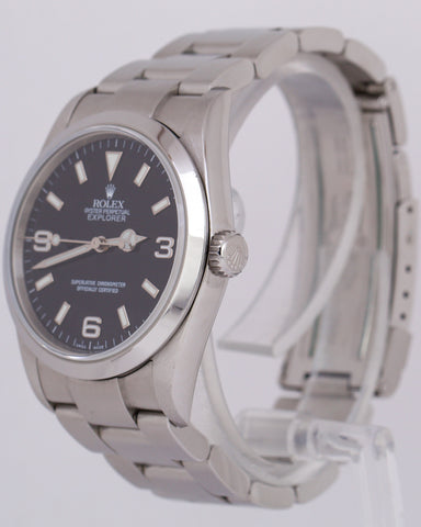 UNPOLISHED Rolex Explorer I Black 36mm 3-6-9 Stainless Steel Oyster Watch 114270
