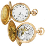 Rolex Lever 50mm Gold-Filled Antique Hunter Case White Mechanical Pocket Watch