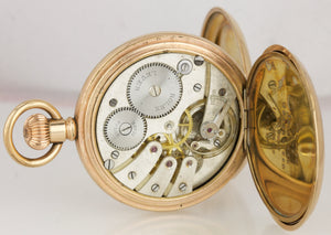 Rolex Lever 50mm Gold-Filled Antique Hunter Case White Mechanical Pocket Watch