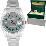 NEW FEB 2023 Rolex DateJust 41 Wimbledon Rhodium Grey 41mm Oyster Watch 126300