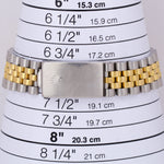 Rolex DateJust 36mm CREAM BOILER GAUGE 18K Yellow Gold Steel JUBILEE 16013