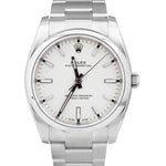 2018 Rolex Oyster Perpetual White Stainless Steel 34mm Watch 114200 BOX CARD
