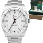 2018 Rolex Oyster Perpetual White Stainless Steel 34mm Watch 114200 BOX CARD