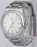 2018 Rolex Oyster Perpetual White Stainless Steel 34mm Watch 114200 BOX CARD