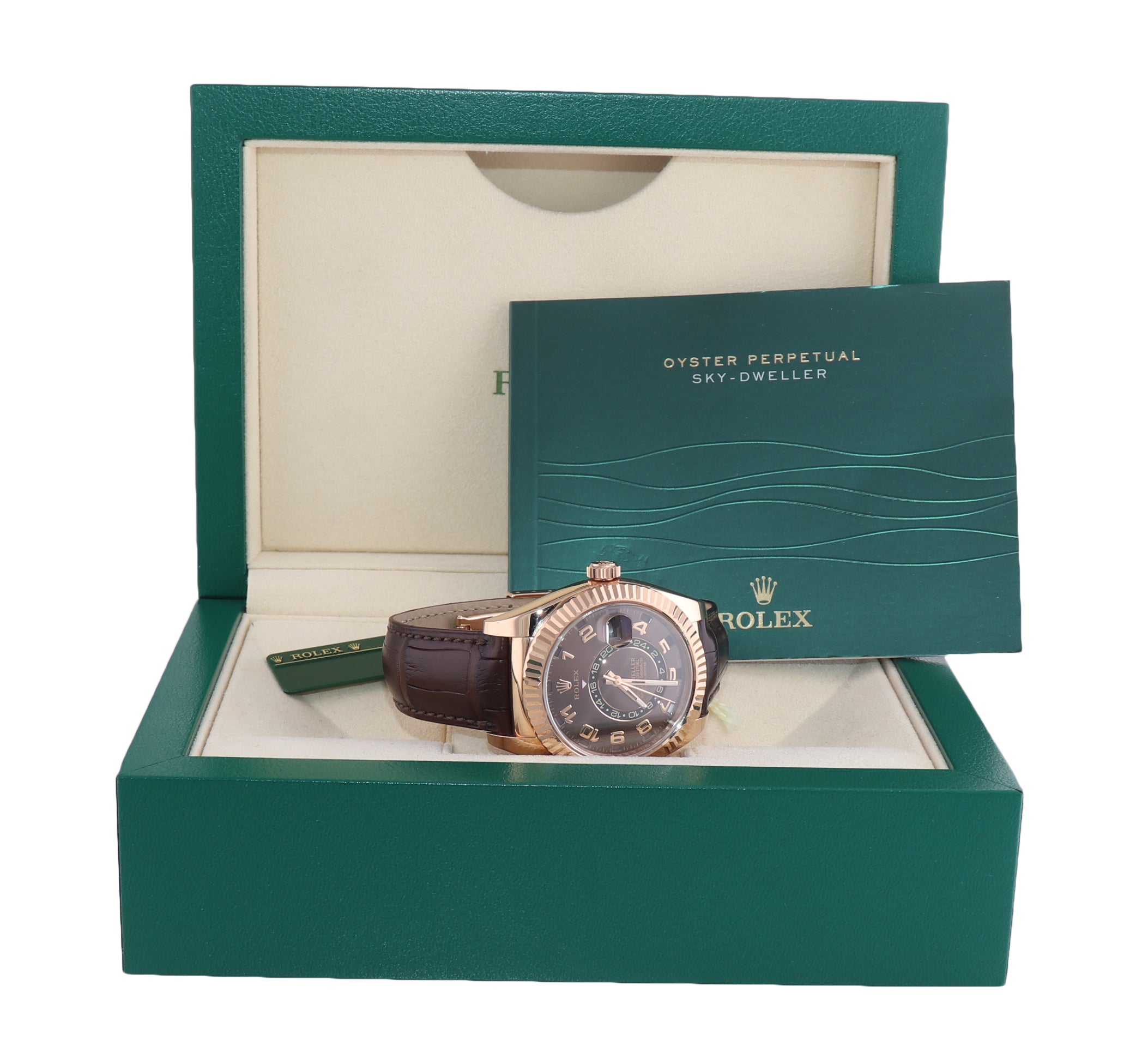 2017 HANGTAG Rolex Sky-Dweller Rose Gold 326135 42mm Chocolate Leather Watch Box