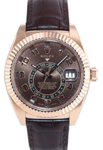2017 HANGTAG Rolex Sky-Dweller Rose Gold 326135 42mm Chocolate Leather Watch Box