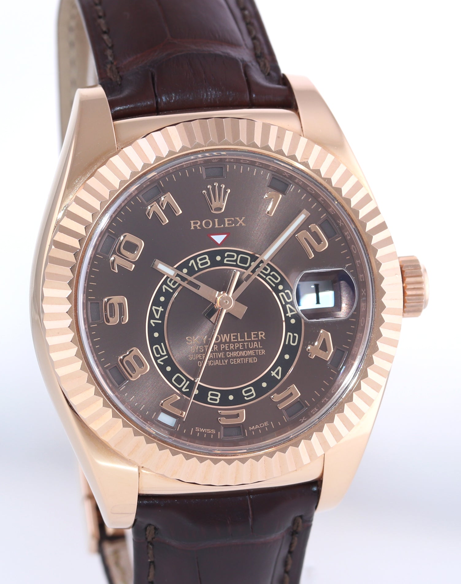 2017 HANGTAG Rolex Sky-Dweller Rose Gold 326135 42mm Chocolate Leather Watch Box