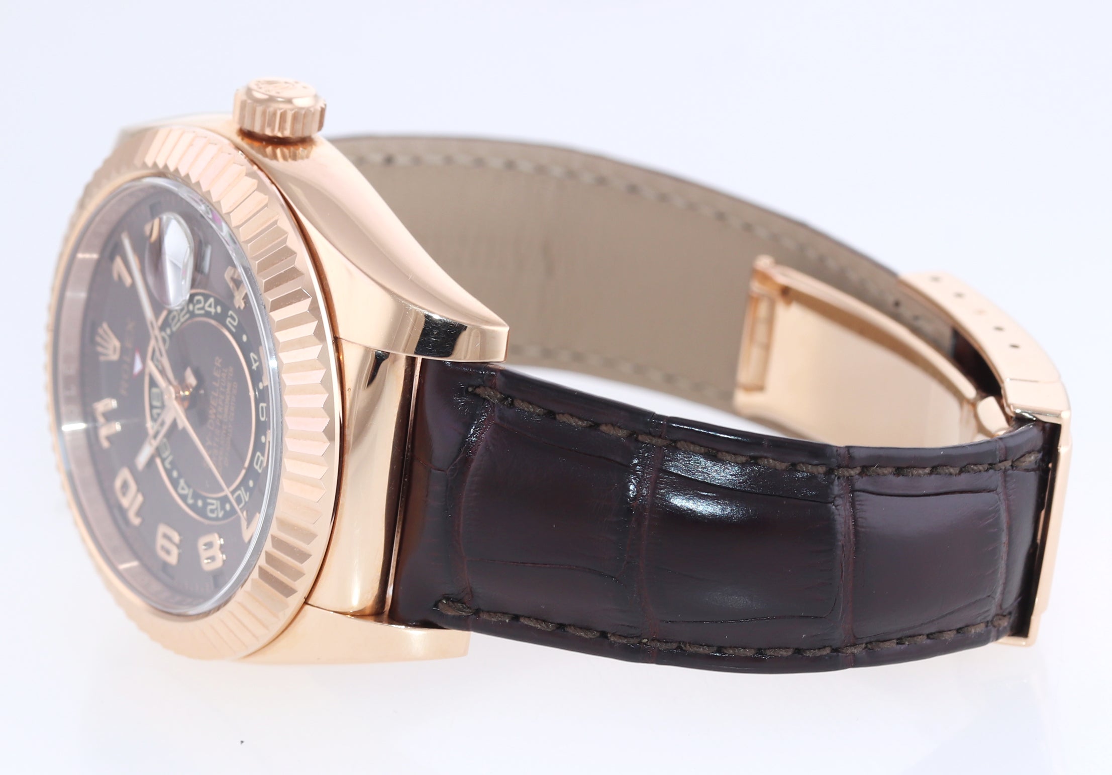 2017 HANGTAG Rolex Sky-Dweller Rose Gold 326135 42mm Chocolate Leather Watch Box