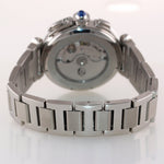 PAPERS Cartier Pasha W31085M7 Chronograph Steel 2860 Silver Date 42mm Watch Box