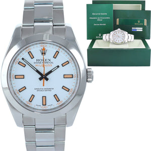 MINT PAPERS Rolex Milgauss 116400 Orange White 40mm Steel Anti-Magnetic Watch