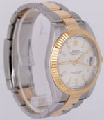 PAPERS Rolex DateJust 41 SILVER 18K Gold Steel 41mm OYSTER Watch 126333 B+P