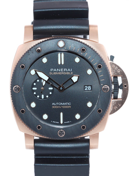 PAPERS Panerai Submersible Goldtech Oro PAM01070 Rose Gold Carbotech P