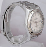 Rolex DateJust II 41mm Silver DIAMOND 41mm Fluted Steel Watch 116334 PAPERS