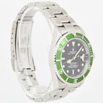 Rolex Submariner Date NO-HOLES CASE Green Black Stainless Automatic 16610 Watch