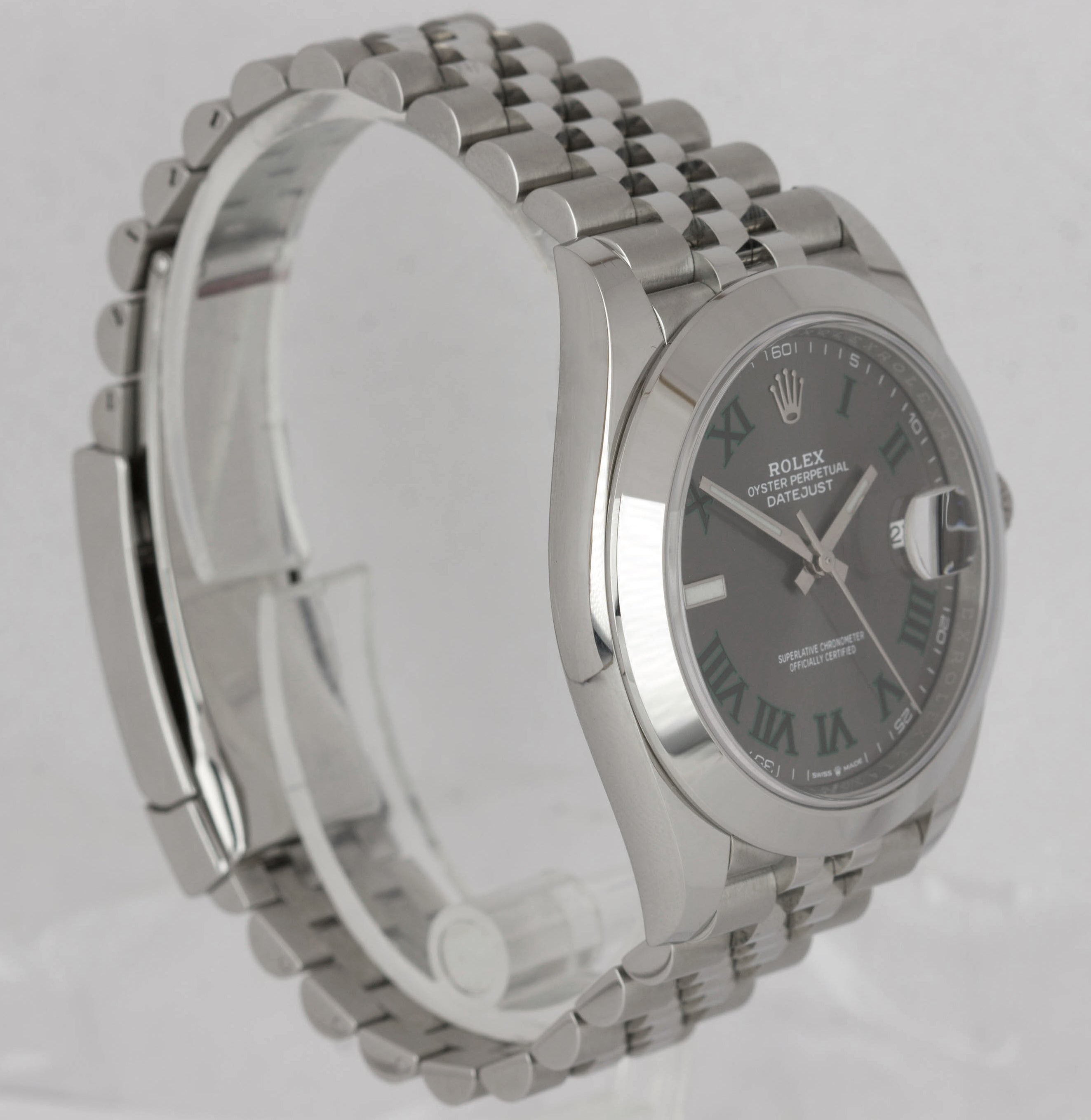 JULY 2019 Rolex DateJust 41 Wimbledon 126300 41mm Smooth Stainless Jubilee Watch