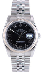 PAPERS Rolex DateJust Steel Black 116234 36mm Super Jubilee Watch Box