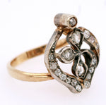 Victorian 0.75ctw Rose Cut Diamond Cocktail Ring - 14k Yellow Gold & Platinum