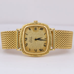 VINTAGE Piaget 18K Yellow Gold CHAMPAGNE BARK 32mm Automatic Roman Watch 13434