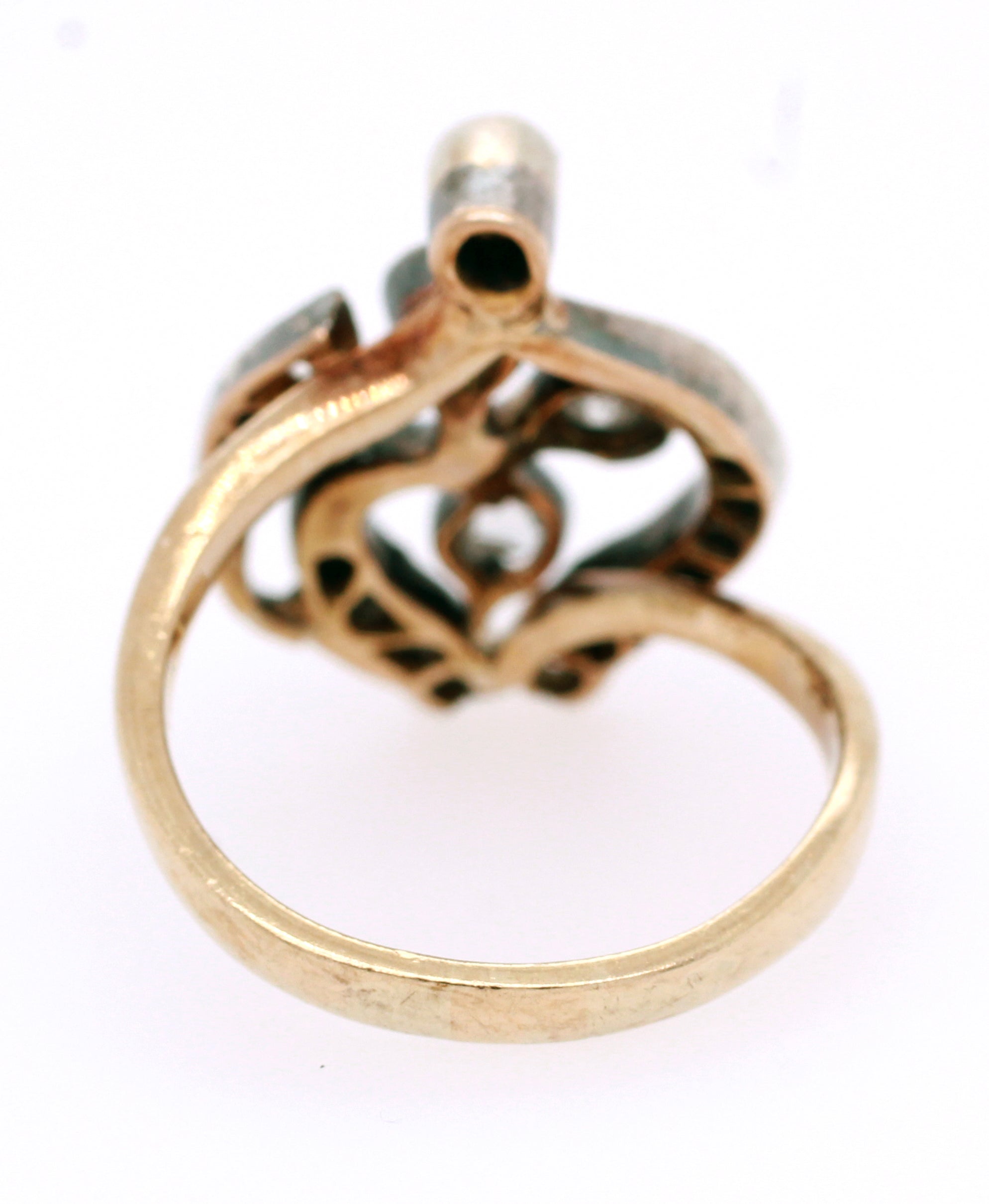 Victorian 0.75ctw Rose Cut Diamond Cocktail Ring - 14k Yellow Gold & Platinum