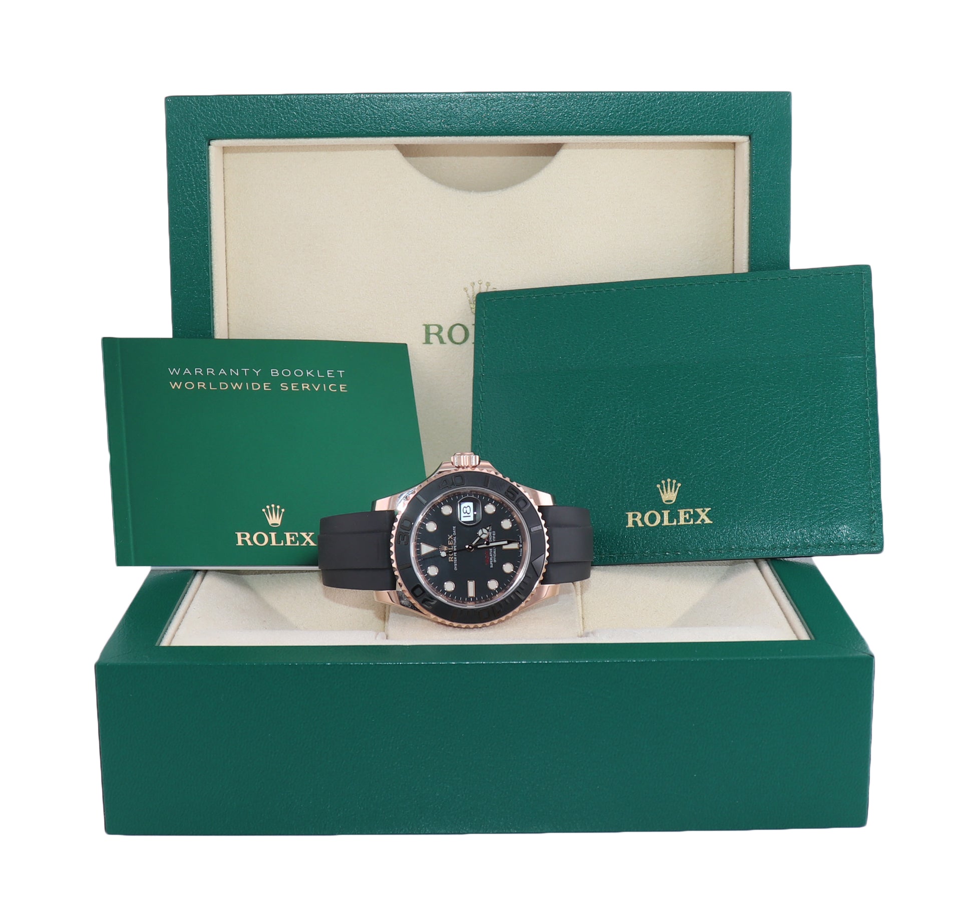 2022 Rolex Yacht-Master 126655 18k Everose  Gold 40mm Oysterflex Watch Box