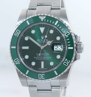 2019 MINT Rolex Submariner Hulk 116610LV Green 40mm Ceramic Watch Box