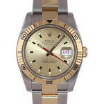 NOS Rolex DateJust 116263 Turn-O-Graph 36mm Thunderbird Champagne Watch Box