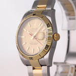 NOS Rolex DateJust 116263 Turn-O-Graph 36mm Thunderbird Champagne Watch Box