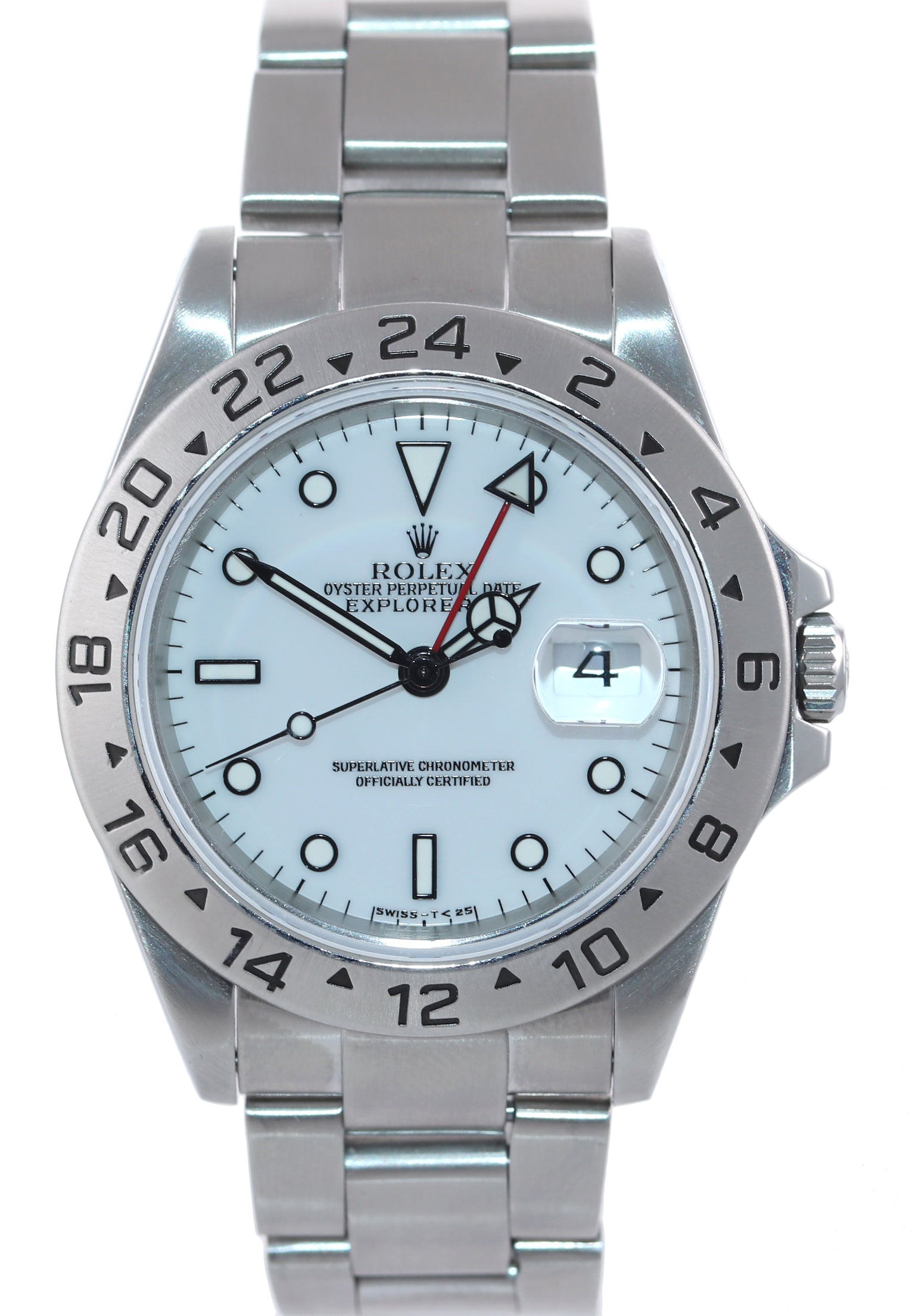 Rolex Explorer 2 16570 Steel White Polar GMT TRITIUM Dial 40mm Watch B