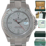 PAPERS MINT Rolex Yacht-Master 16622 Steel Platinum Dial Bezel 40mm Watch Box