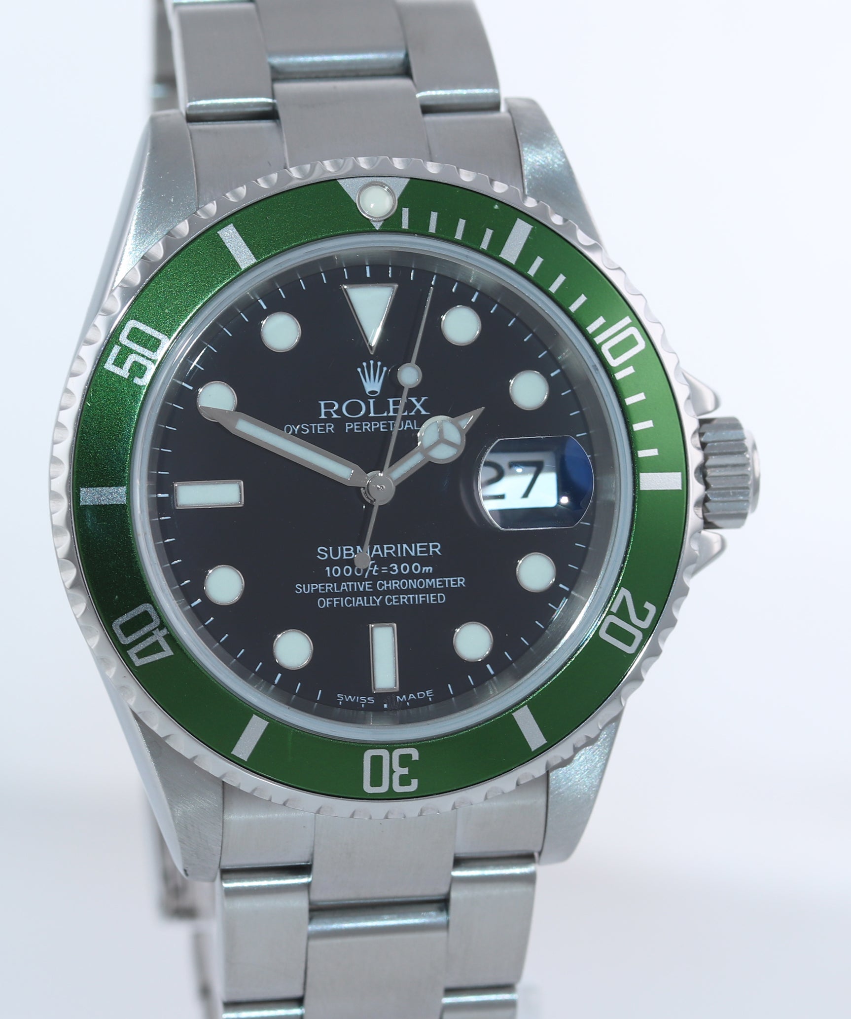 Rolex Submariner Kermit Green Bezel 50th Anniversary Mens Watch 16610LV Box  Papers