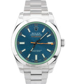 2015 Rolex Milgauss Z-Blue Green Anniversary 116400 GV Stainless Steel Watch