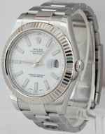 Rolex DateJust II 41mm White 41mm Fluted Stainless Steel Oyster Watch 116334