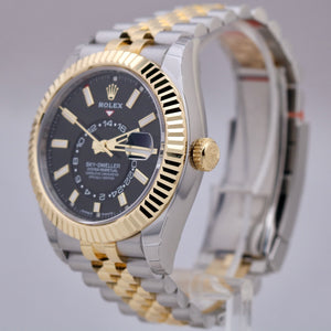 NEW REFERENCE 2023 Rolex Sky-Dweller BLACK Yellow Gold Steel Jubilee 336933 B+P