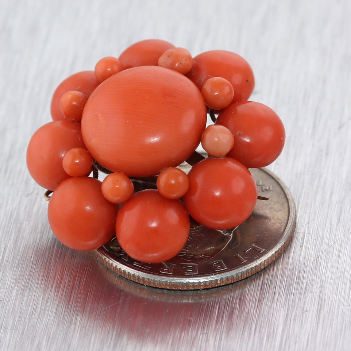 Antique hot sale coral brooch