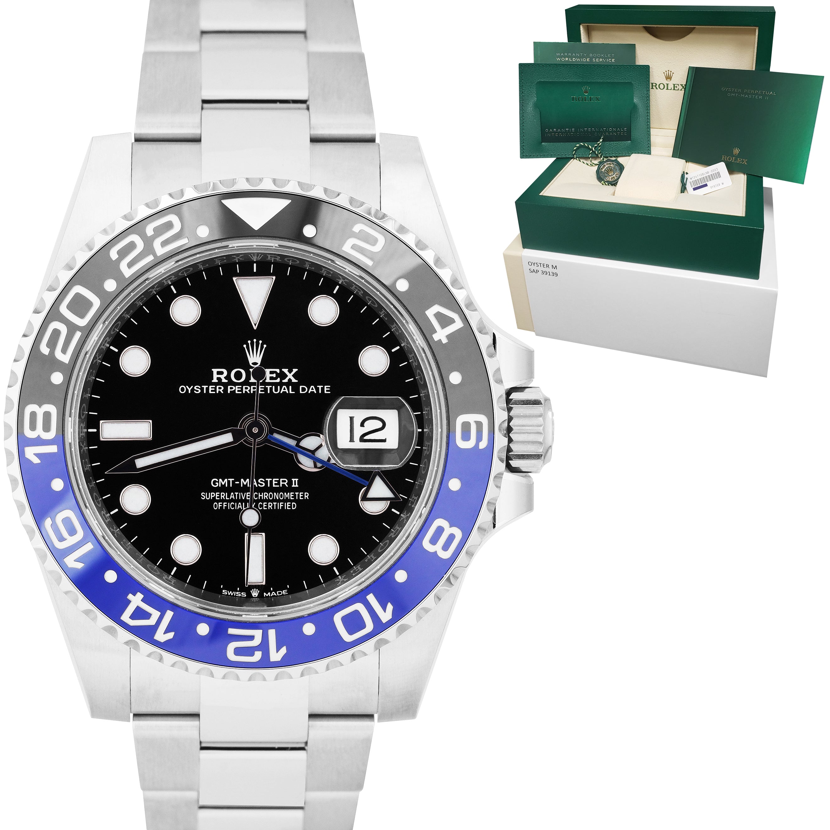 NEW MAY 2021 Rolex GMT-Master II Ceramic BATMAN OYSTER BRACELET 40mm 126710 BLNR