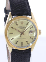 VTG Rolex Date Gold Shell 15505 34mm Champagne Stick Oyster Perpetual Watch