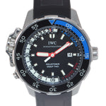 2015 PAPERS IWC Aquatimer Deep Two 3547-02 IW354702 Steel Black Blue 46mm Watch