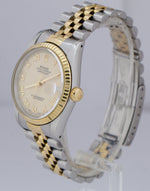 Rolex DateJust 36mm 18K Two-Tone Gold Stainless CREAM ROMAN Jubilee Watch 16233