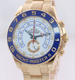 2016 PAPERS BLUE HANDS Rolex Yacht-Master 2 Yellow Gold 116688 44mm Watch Box